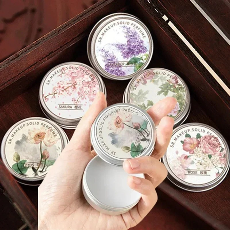 Perfume Lavender Fragrance - Feste Parfüme für Frauen, Pfingstrose/Lotus/Sakura/Lavendel, tragbarer